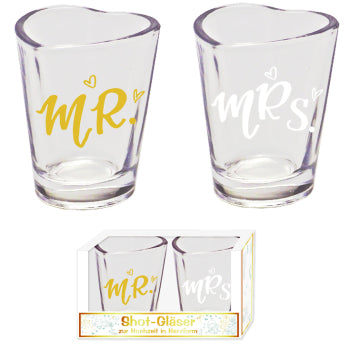 Schnapsgläser Mr & Mrs (2er-Set)