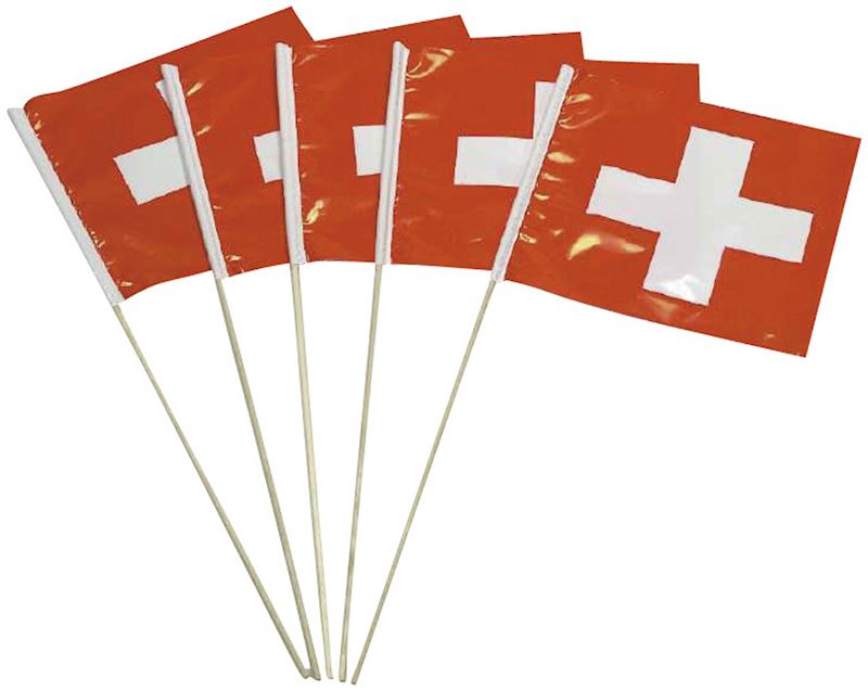 Flagge Schweiz aus Kunststoff 5 Stk.