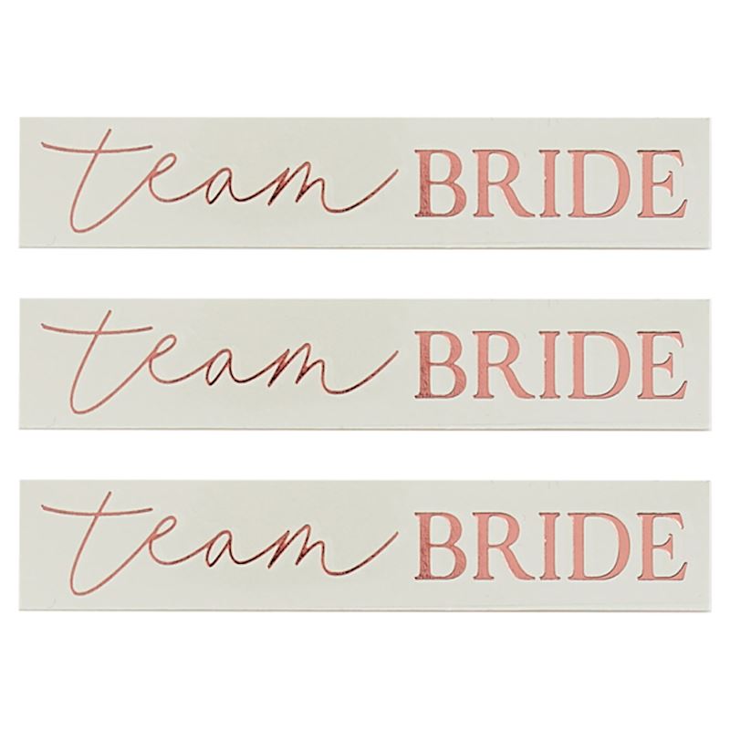 Team Bride abwaschbare Tattoos