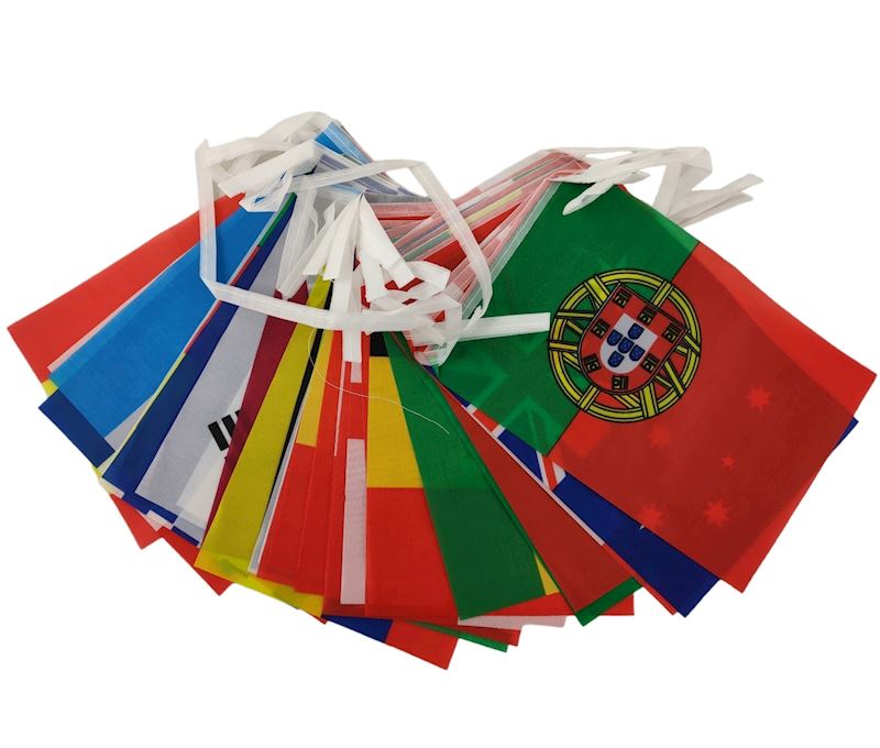 Wimpelkette 32 Länderflaggen Wimpel Welt 10m