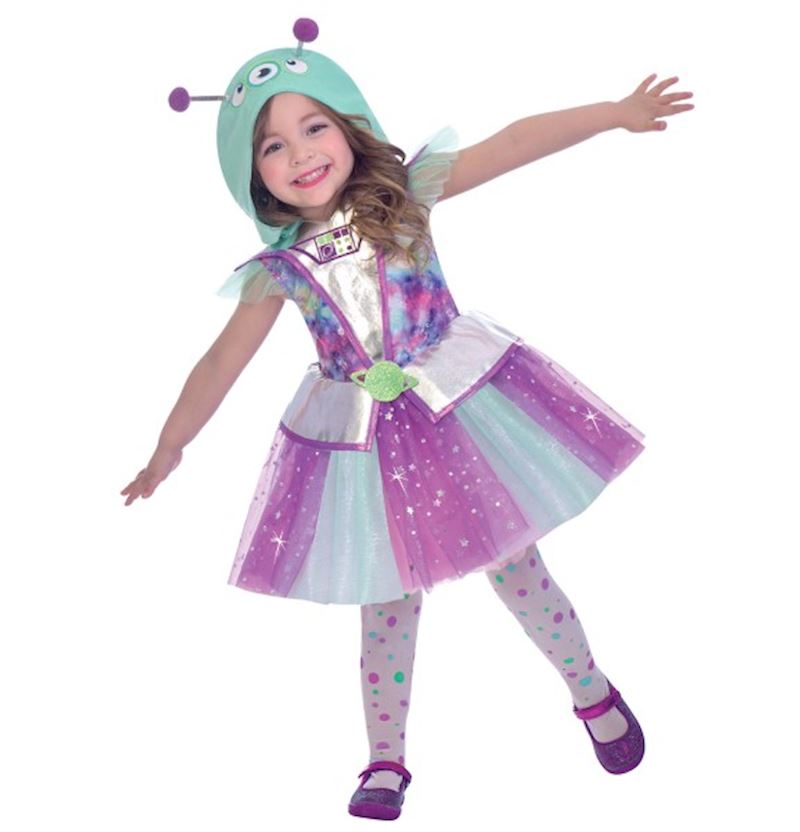 Kostüm Ausserirdische Kleid & Kapuze