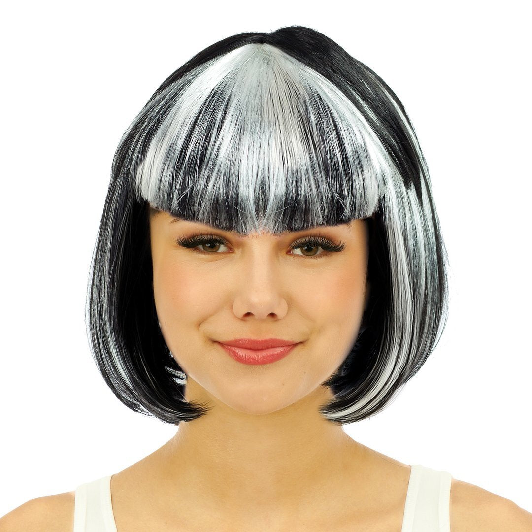 Perücke schwarz-weiss