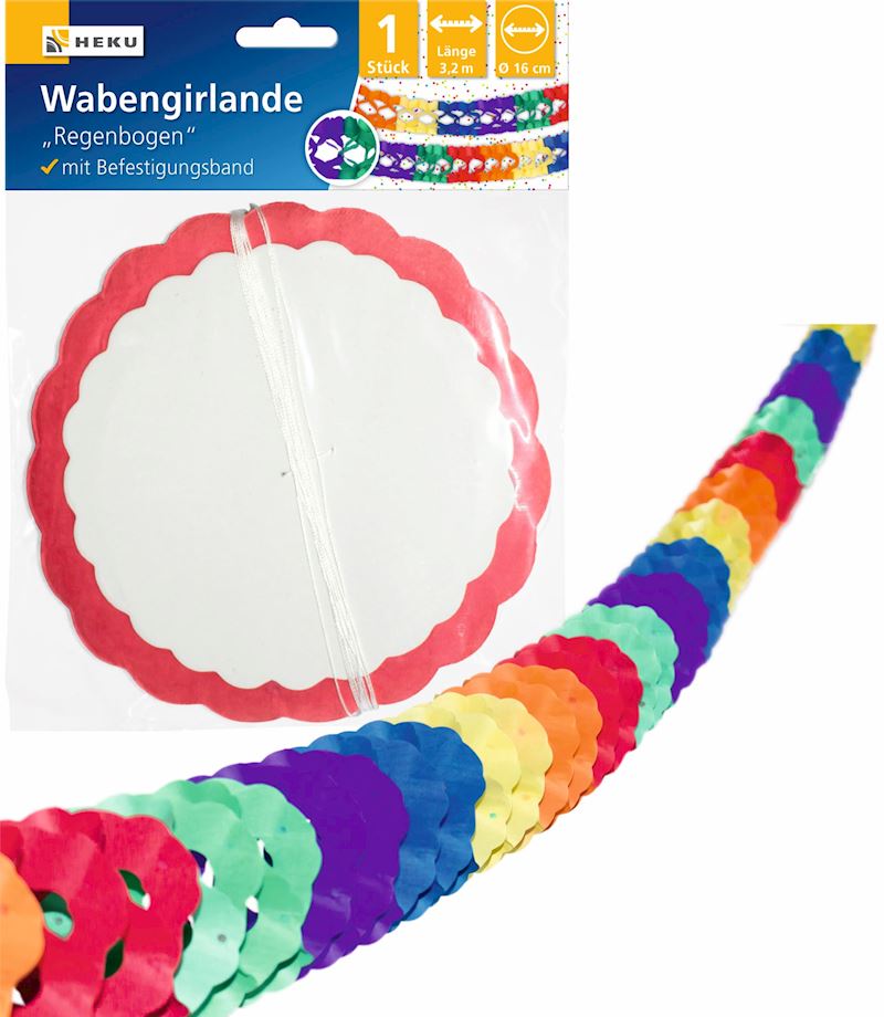 Wabengirlande Regenbogen