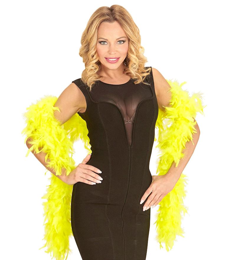 Neon Federboa Glows under UV Light