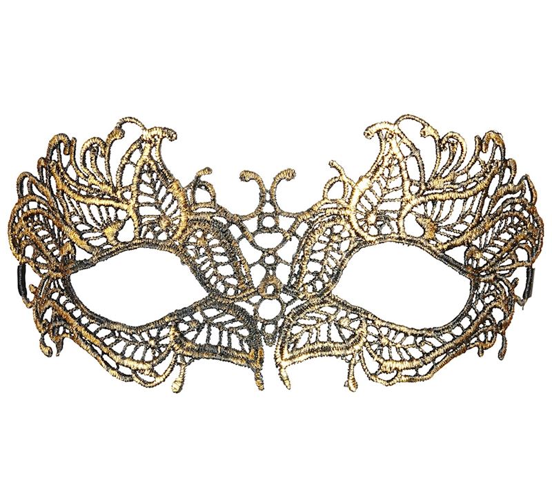 Augenmaske antik aus goldener/ schwarze Spitze