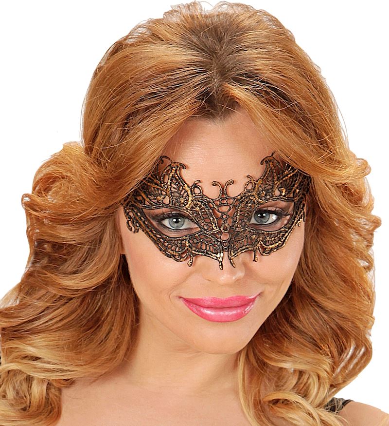 Augenmaske antik aus goldener/ schwarze Spitze