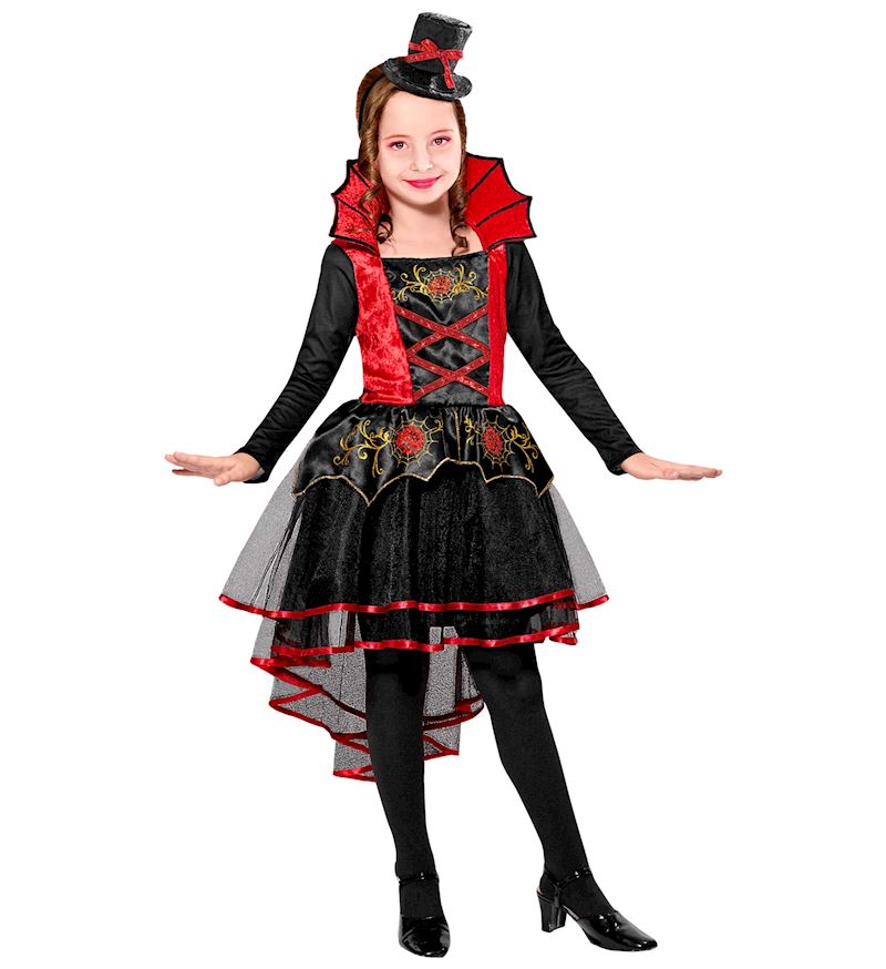 Kostüm Vampirin Kleid und Minihut