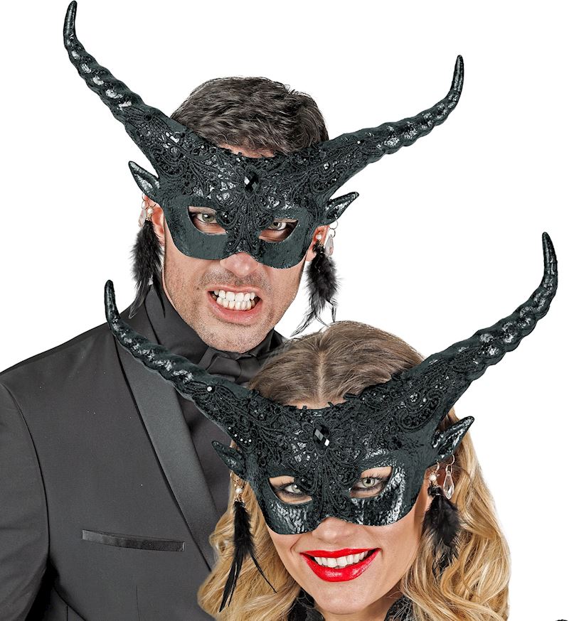 Augenmaske Teufel schwarz