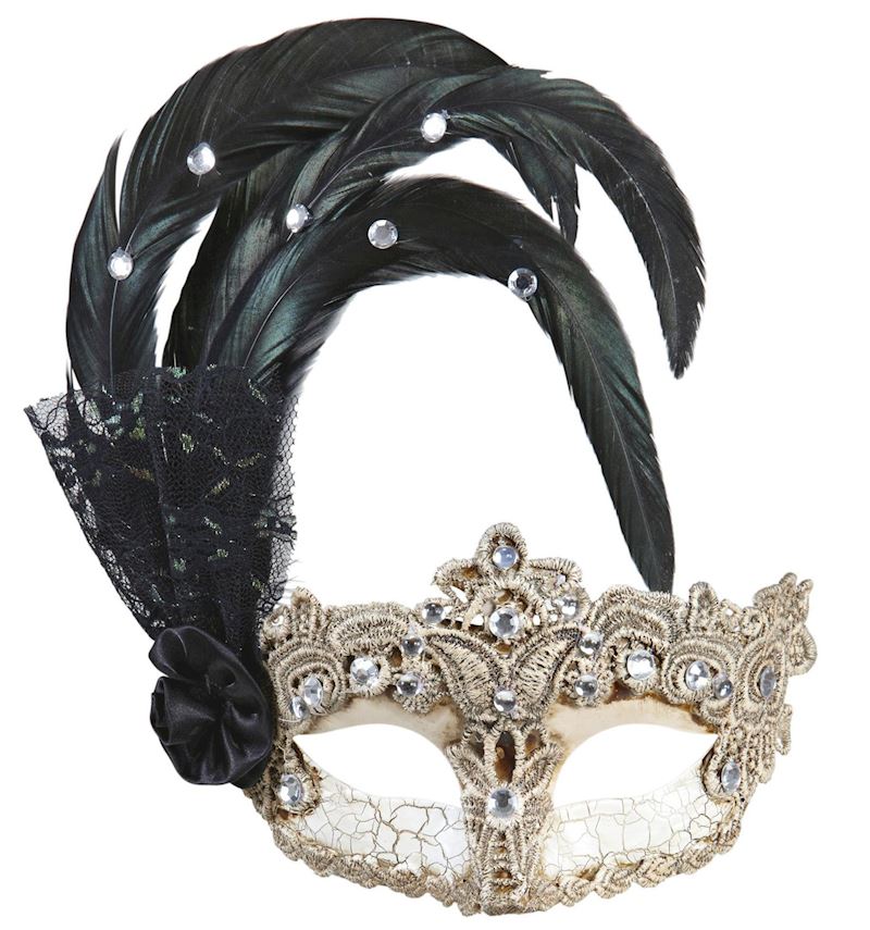 Maske Gran Gala mit Federn