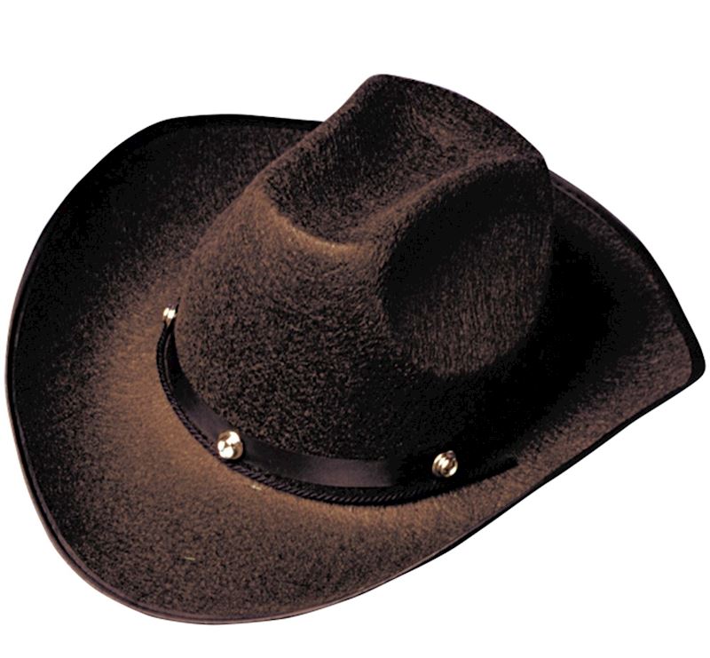 Cowboyhut mit Metallverzierung aus Filz braun