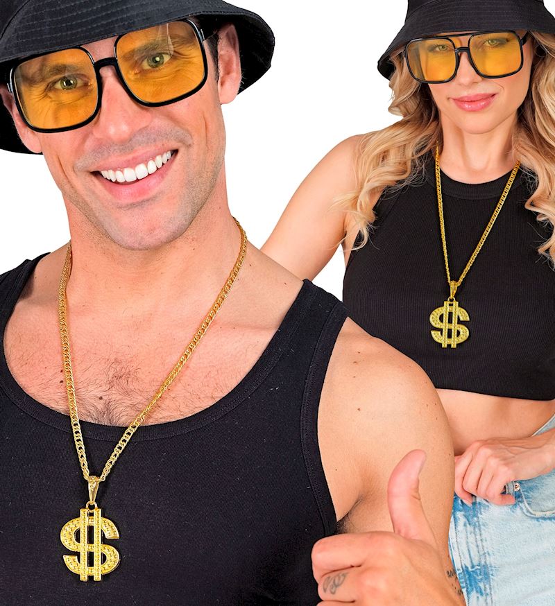 Halskette Dollarzeichen Metall gold