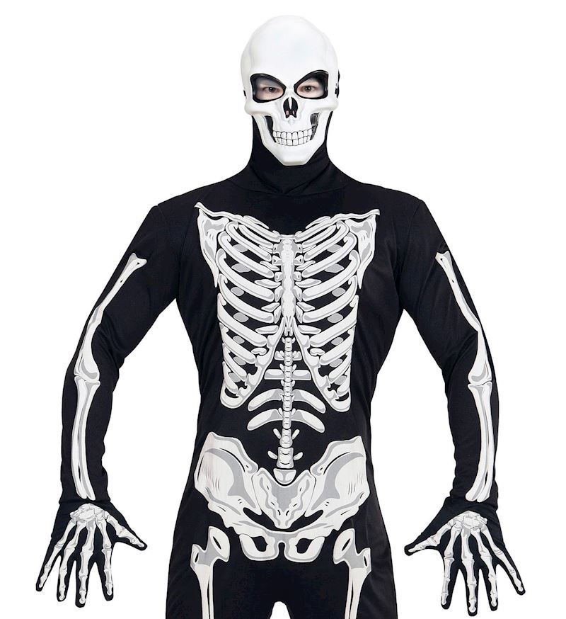 Gesichtsmaske Totenkopf Hartplastik, mit Gummiband