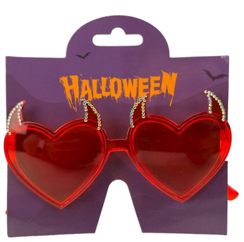 Sonnenbrille Herz-Form mit Teufelshörner