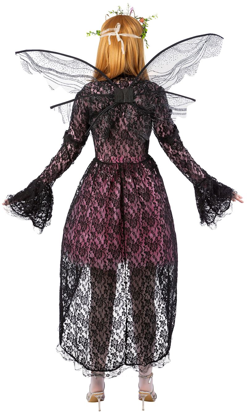 Spitzenfrack schwarz mit goldigem Verschluss