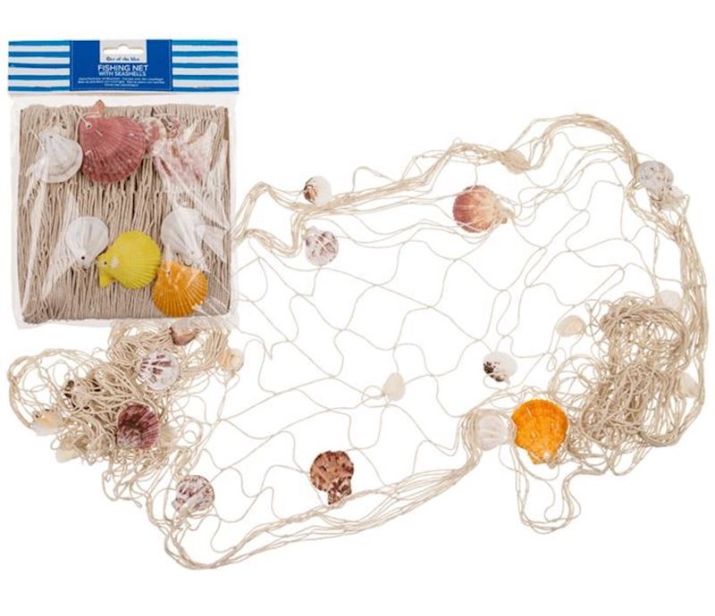 Piraten Deko Fischernetz mit Muscheln