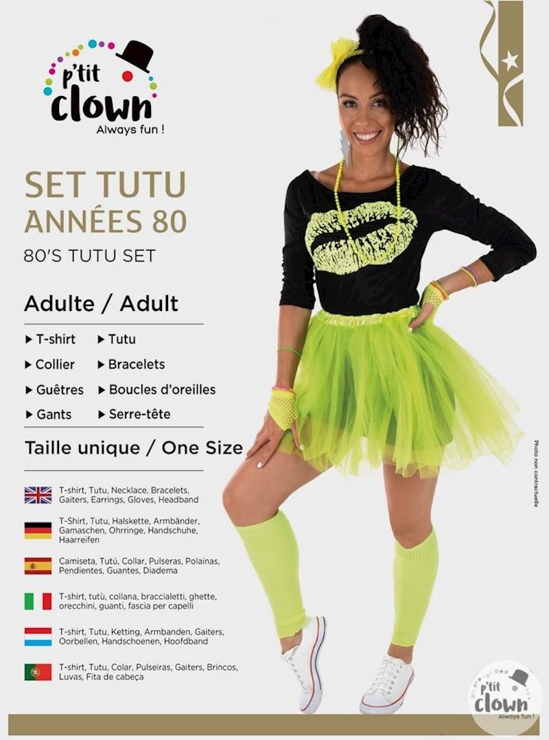 Kostüm 80er neongelb