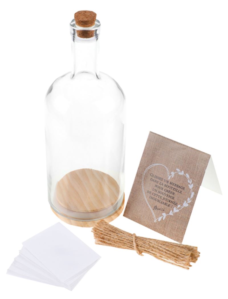 Wunschflasche Glas 23.5 cm inkl. 50 Zettel