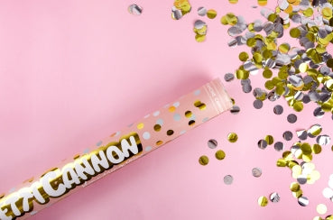 Konfettikanone silber & gold