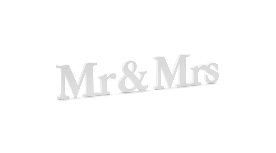 Schriftzug Mr & Mrs Holz
