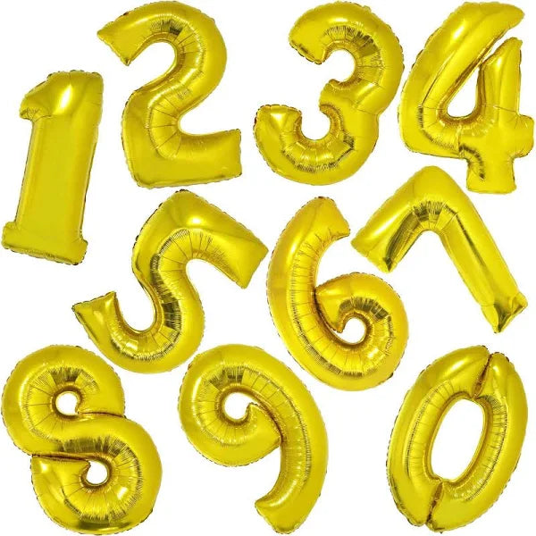 Folien Zahlenballon Gold 0 - 9
